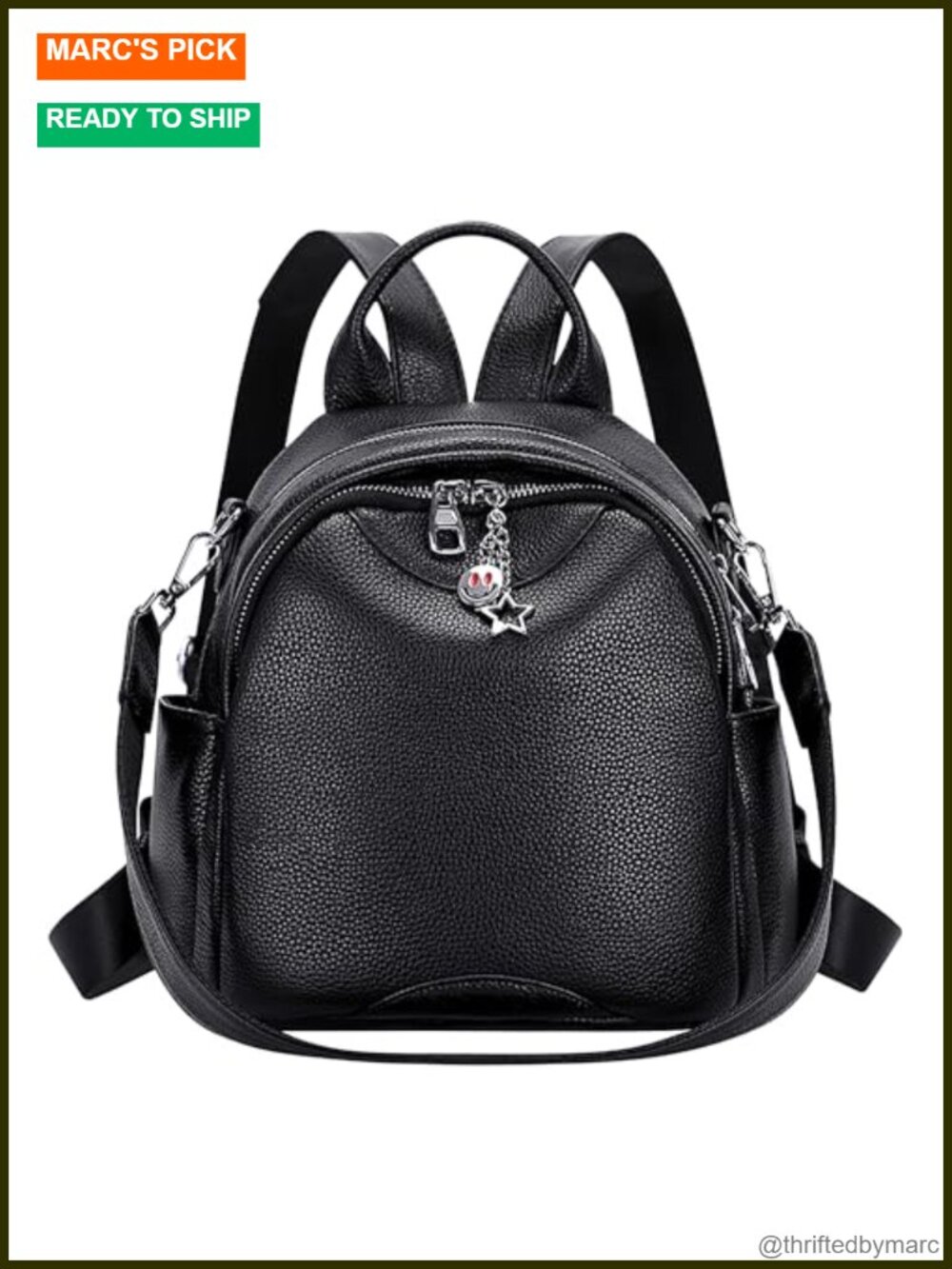 Genuine Leather Convertible Backpack Purse for Women Small Daypack